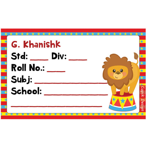 School Book Labels, Pack of 20 <br/> Lion