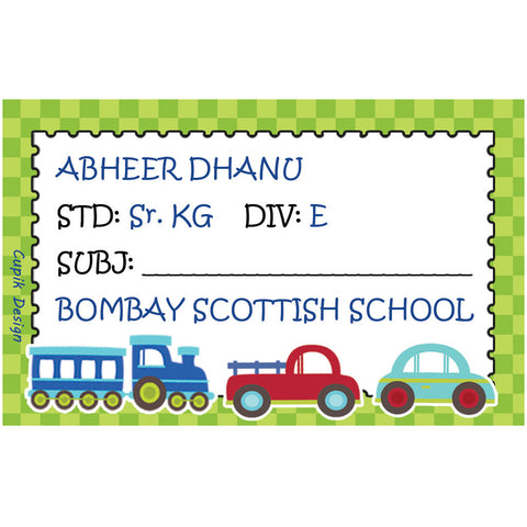 School Book Labels, Pack of 20 <br/> Transport