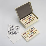 Vintage Motor Car Collection <br> Personalised Foldover Cards with Matching Envelopes <br> <span style="font-size: 10px;">Set of 12</span>