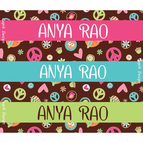 Name Stickers - Peace, Set of 45