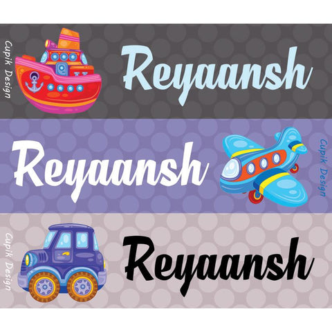 Name Stickers - Transport, Set of 45
