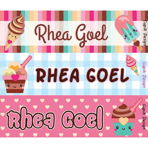 Name Stickers - Ice-cream, Set of 45