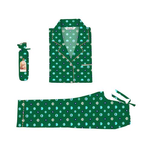 Adult Pyjama Set-Notched Collar <br> Sea Elements <br> <span style="font-size: 11px; font-family:Helvetica,Arial,sans-serif;">Can Be Personalised</span>