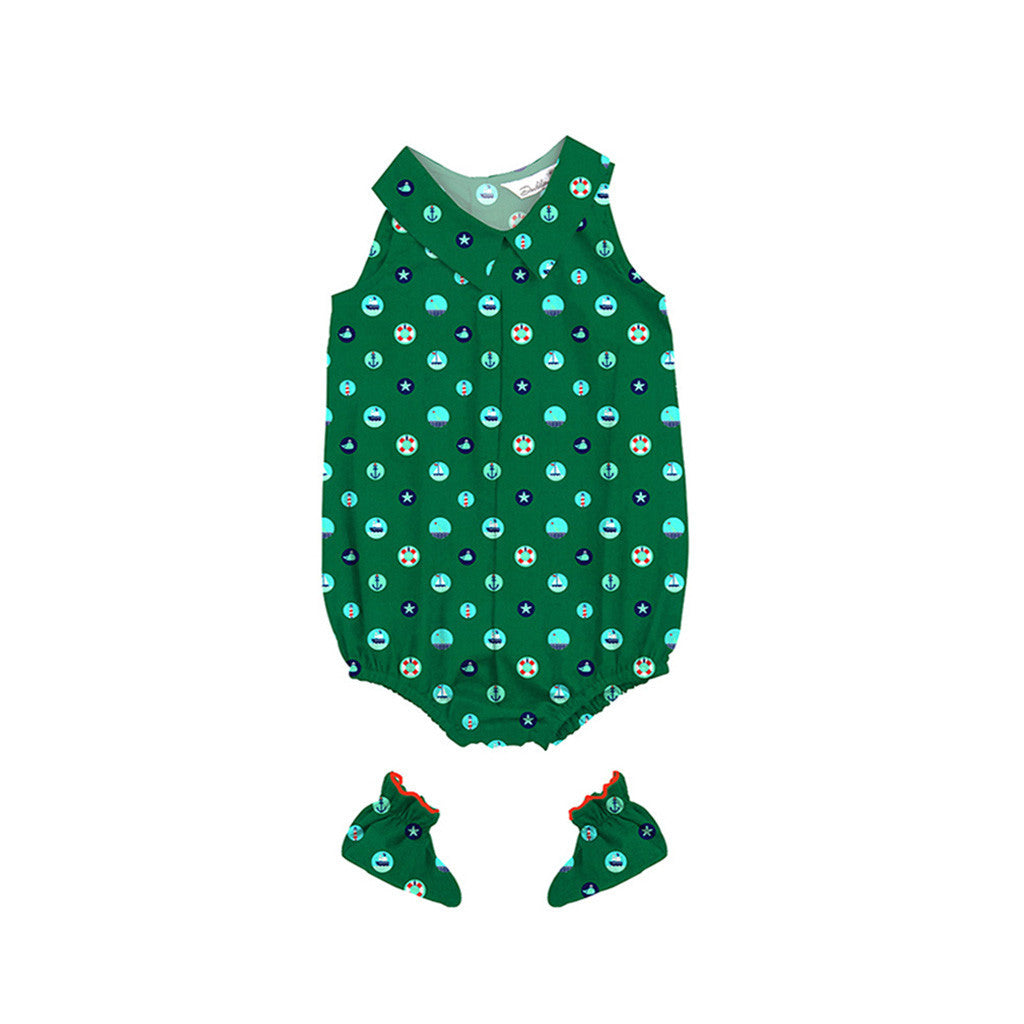 Layette Set with Baby Bodysuit & Booties <br> Sea Elements <br> <span style="font-size: 11px; font-family:Helvetica,Arial,sans-serif;">Can Be Personalised</span>