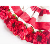 Striped Dress with Floral Embellishments <br> <span style="font-size: 10px;">More Colours Available</span>