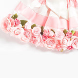 Striped Dress with Floral Embellishments <br> <span style="font-size: 10px;">More Colours Available</span>