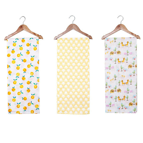 Swaddles - Set of 3 - Tangerine/Star/Farm