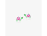 925 Sterling Silver Tutty Fruity Turtle Earrings <br> Pop Art Silver Collection