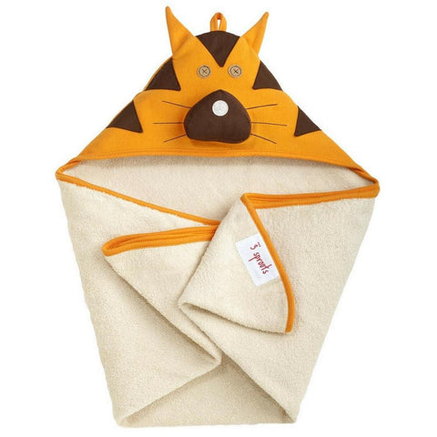 3 Sprouts Orange Tiger Hooded Towel