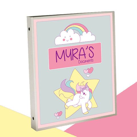 Personalised Binder<br/>Unicorn Theme