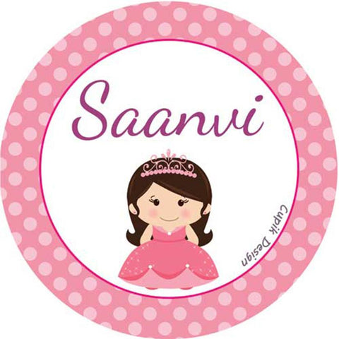 Personalised Waterproof Stickers - Princess, Set of 28