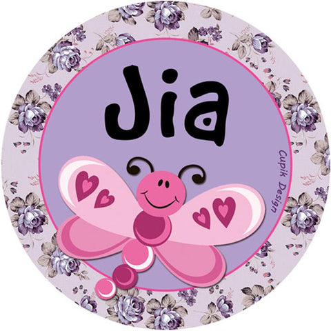 Personalised Waterproof Stickers - Butterfly, Set of 28