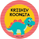 Personalised Waterproof Stickers - Dinosaur, Set of 28