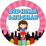 Personalised Waterproof Stickers - Supergirl, Set of 28