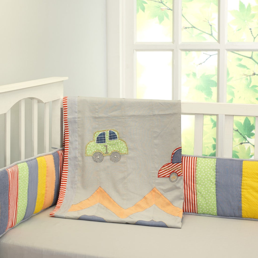 Vintage Car With Kantha Complete Bedding Set <br> With Free Personalisation