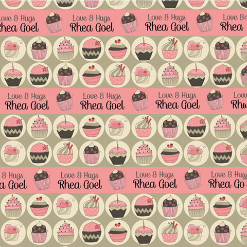 Personalised Wrapping Paper, Set of 50 <br/> Cupcakes