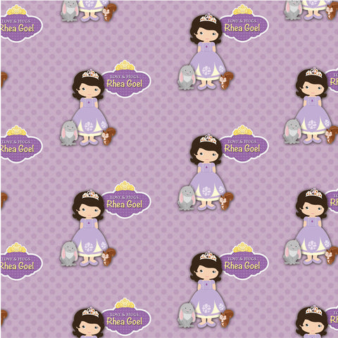 Personalised Wrapping Paper, Set of 50 <br/>Purple Princess