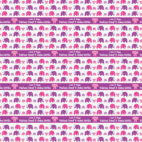 Personalised Wrapping Paper, Set of 50 <br/>Elephants