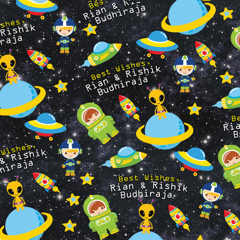 Personalised Wrapping Paper, Set of 50 <br/> Space
