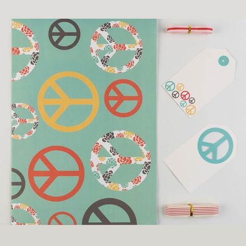 Peace Collection <br> Wrapping Paper & Gift Tags <br> <span style="font-size: 10px;">Set of 4 Sheets</span>