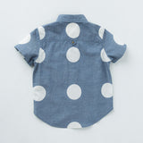 Boys' Big Polka Shirt Shirt- Mid Blue