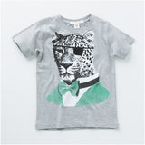 Boys' Leopard Tee- Light Grey