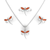 Sterling Silver Necklace & Ring Set - Butterfly <br> <span style="font-size: 10px;">More Frame Colours Available</span>