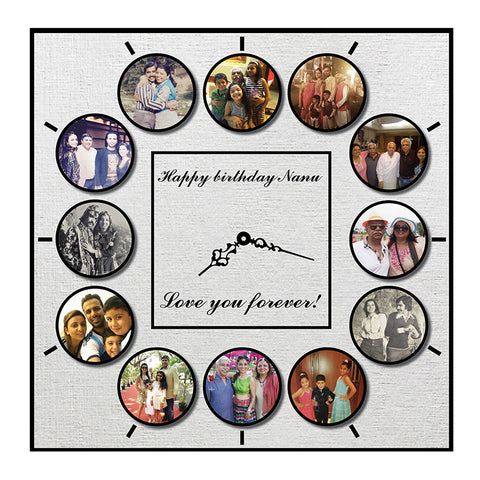 Personalised Clock with Photos <br> 12 photos