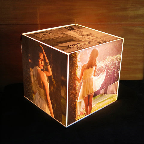 Cube Lamp <br> Personalised with Photos, Colour