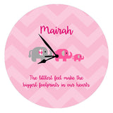 Personalised Elephant Clock <br> Pink