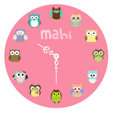 Personalised Owl Clock <br> Pink