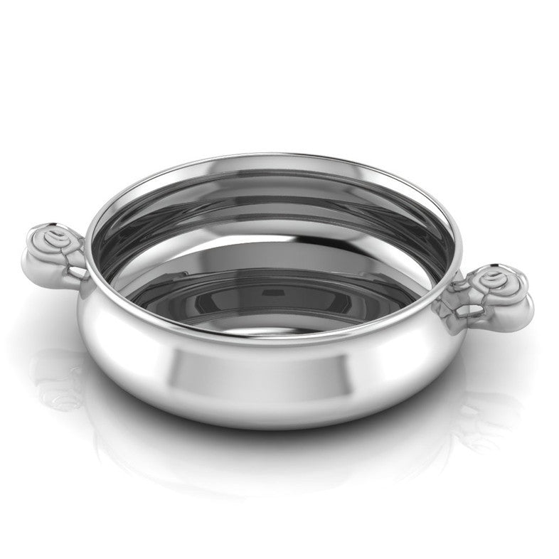 Sterling Silver Gift Set <br> With Elephant Porringer, Elephant Spoon & Fork Set