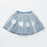 Girls' Big Polka Skirt-Mid Blue