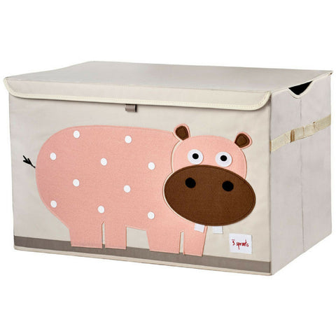 3 Sprouts Pink Hippo Toy Chest