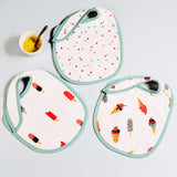 Scoops & Smiles Muslin Bibs <br> Set of 3