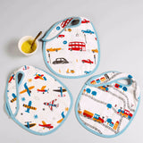 Off-We-Go! Muslin Bibs <br> Set of 3