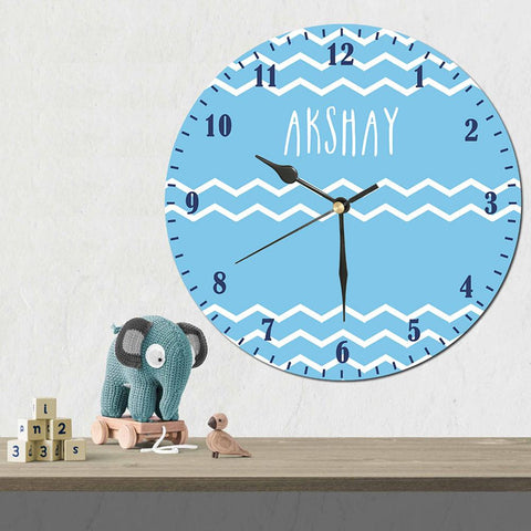 Personalised Wall Clock, Blue