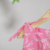 'Sakura Fubuki' jumpsuit in Cherry Blossom Hand Block Print