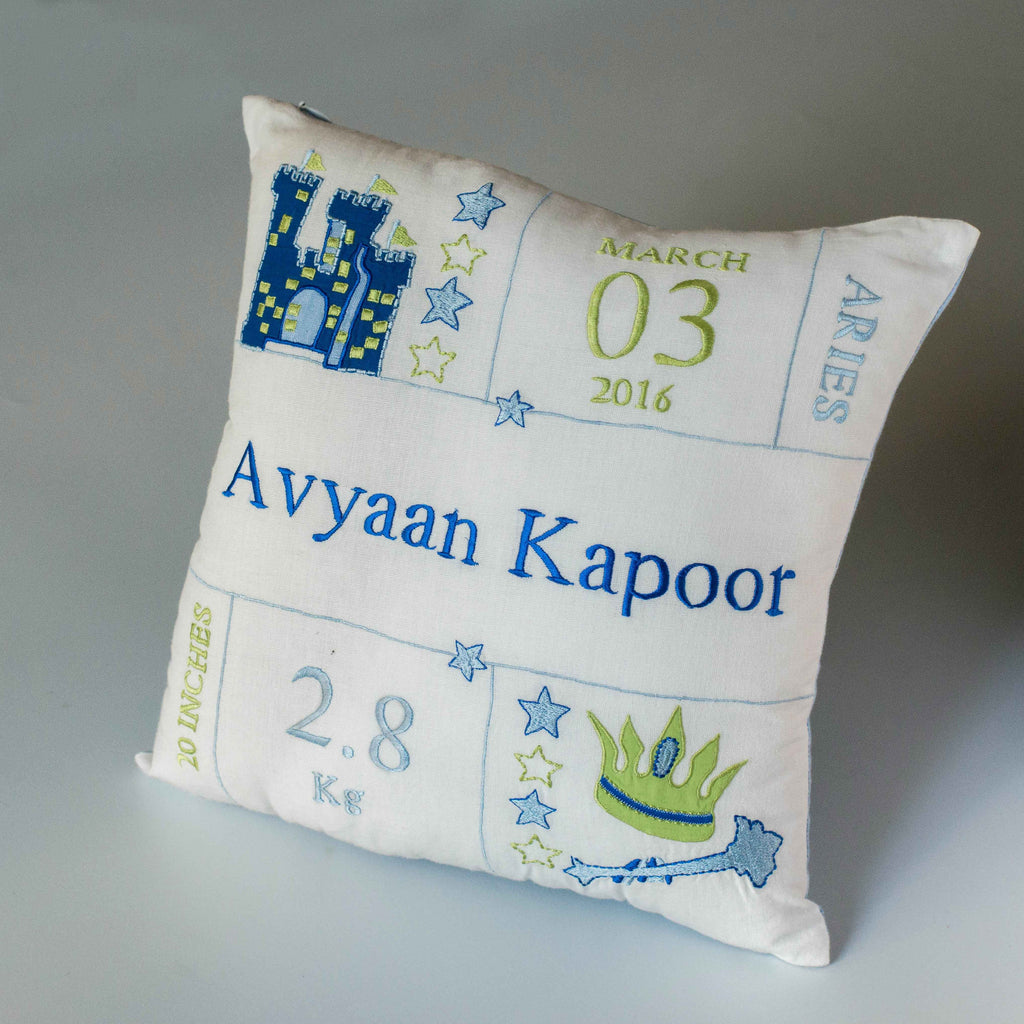 'Welcome Baby' Personalised Pillow - Boy
